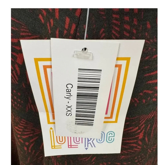 NEW LuLaRoe Carly Dress XXS Multicolored Hi-Low Swing Casual - Picture 5 of 7